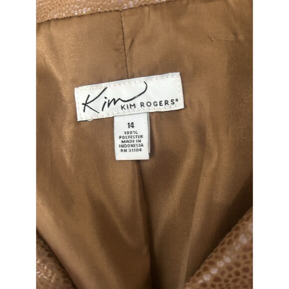 Kim Rogers Caramel Brown Full Zip Jacket Retro Utility Casual Chic Size 14 - Picture 4 of 4
